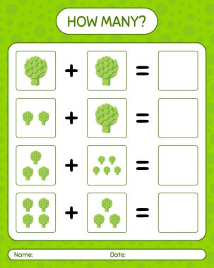 Enginarlı kaç tane sayma oyunu var? Anaokulu çocukları için çalışma listesi, aktivite listesi, yazdırılabilir çalışma tablosu