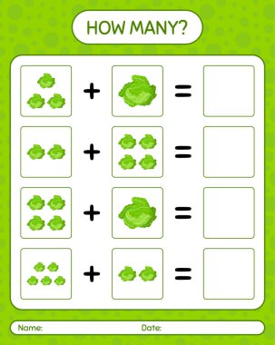 Lahanayla kaç tane sayma oyunu var? Anaokulu çocukları için çalışma listesi, aktivite listesi, yazdırılabilir çalışma tablosu