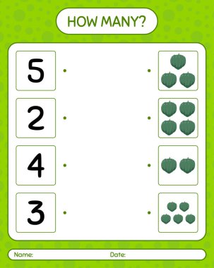 Palamut kabağıyla kaç tane sayma oyunu. Anaokulu çocukları için çalışma listesi, aktivite listesi, yazdırılabilir çalışma tablosu