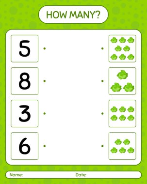 Lahanayla kaç tane sayma oyunu var? Anaokulu çocukları için çalışma listesi, aktivite listesi, yazdırılabilir çalışma tablosu