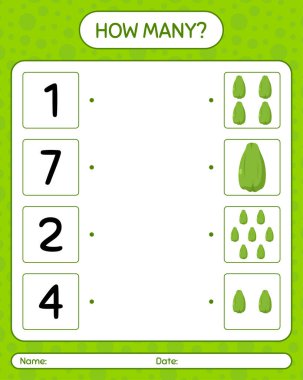 Chayote ile kaç tane sayma oyunu. Anaokulu çocukları için çalışma listesi, aktivite listesi, yazdırılabilir çalışma tablosu