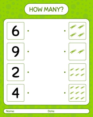 Yeşil fasulyeyle kaç tane sayma oyunu var? Anaokulu çocukları için çalışma listesi, aktivite listesi, yazdırılabilir çalışma tablosu