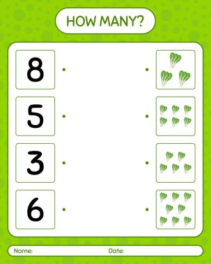 Komatsuna ile kaç tane sayma oyunu var? Anaokulu çocukları için çalışma listesi, aktivite listesi, yazdırılabilir çalışma tablosu