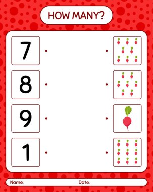 Turpla kaç tane sayma oyunu var? Anaokulu çocukları için çalışma listesi, aktivite listesi, yazdırılabilir çalışma tablosu