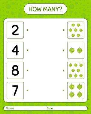 Domatesli kaç tane sayma oyunu var? Anaokulu çocukları için çalışma listesi, aktivite listesi, yazdırılabilir çalışma tablosu