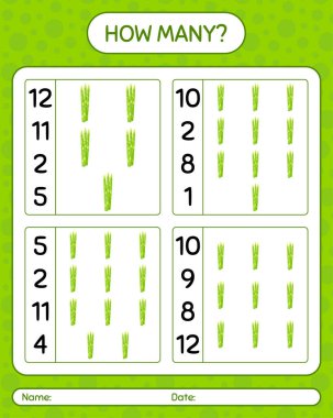 Kuşkonmazla kaç tane sayma oyunu. Anaokulu çocukları için çalışma listesi, aktivite listesi, yazdırılabilir çalışma tablosu