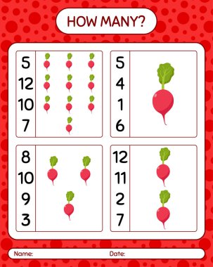 Turpla kaç tane sayma oyunu var? Anaokulu çocukları için çalışma listesi, aktivite listesi, yazdırılabilir çalışma tablosu