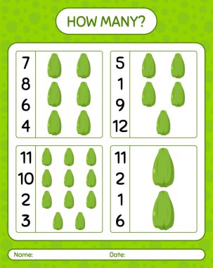 Chayote ile kaç tane sayma oyunu. Anaokulu çocukları için çalışma listesi, aktivite listesi, yazdırılabilir çalışma tablosu