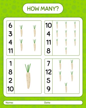Hamburg maydanozuyla kaç tane sayma oyunu. Anaokulu çocukları için çalışma listesi, aktivite listesi, yazdırılabilir çalışma tablosu