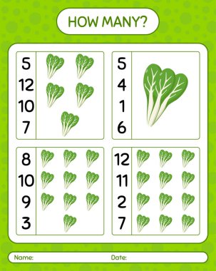 Komatsuna ile kaç tane sayma oyunu var? Anaokulu çocukları için çalışma listesi, aktivite listesi, yazdırılabilir çalışma tablosu