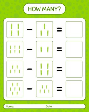 Kuşkonmazla kaç tane sayma oyunu. Anaokulu çocukları için çalışma listesi, aktivite listesi, yazdırılabilir çalışma tablosu