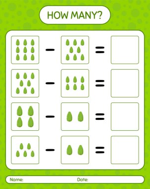 Chayote ile kaç tane sayma oyunu. Anaokulu çocukları için çalışma listesi, aktivite listesi, yazdırılabilir çalışma tablosu