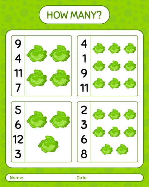 Lahanayla kaç tane sayma oyunu var? Anaokulu çocukları için çalışma listesi, aktivite listesi, yazdırılabilir çalışma tablosu