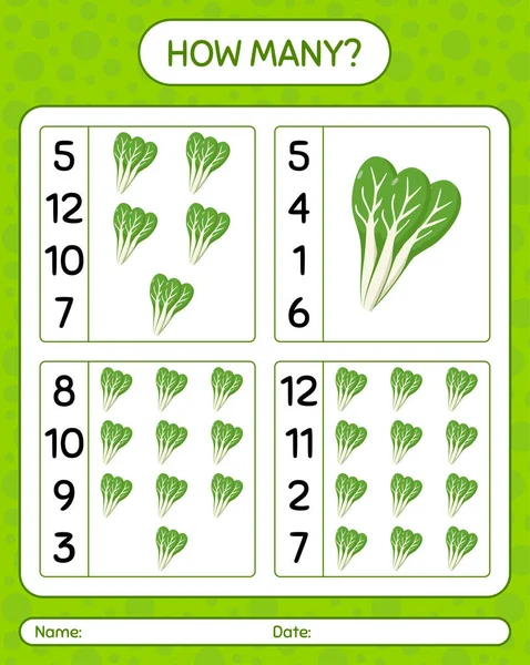 Komatsuna ile kaç tane sayma oyunu var? Anaokulu çocukları için çalışma listesi, aktivite listesi, yazdırılabilir çalışma tablosu