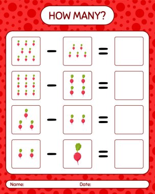 Turpla kaç tane sayma oyunu var? Anaokulu çocukları için çalışma listesi, aktivite listesi, yazdırılabilir çalışma tablosu