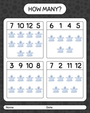 Hayaletlerle kaç tane sayma oyunu var? Anaokulu öğrencilerinin çalışma listesi, çocukların faaliyet listesi.