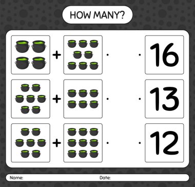 Kazanla kaç tane sayma oyunu. Anaokulu öğrencilerinin çalışma listesi, çocukların faaliyet listesi.