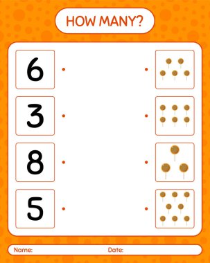 Lolipopla kaç tane sayma oyunu. Anaokulu öğrencilerinin çalışma listesi, çocukların faaliyet listesi.