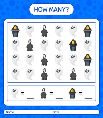 Cadılar Bayramı ikonu ile kaç tane sayma oyunu. Anaokulu öğrencilerinin çalışma listesi, çocukların faaliyet listesi.