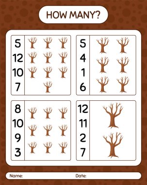 Ağacın kaç tane sayma oyunu var? Anaokulu öğrencilerinin çalışma listesi, çocukların faaliyet listesi.