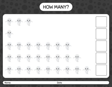 Hayaletlerle kaç tane sayma oyunu var? Anaokulu öğrencilerinin çalışma listesi, çocukların faaliyet listesi.