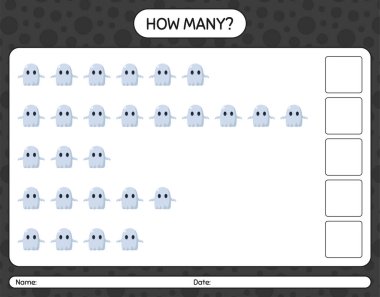 Hayaletlerle kaç tane sayma oyunu var? Anaokulu öğrencilerinin çalışma listesi, çocukların faaliyet listesi.