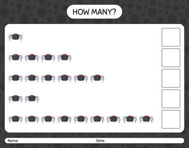 Örümcek ile kaç tane sayma oyunu. Anaokulu öğrencilerinin çalışma listesi, çocukların faaliyet listesi.