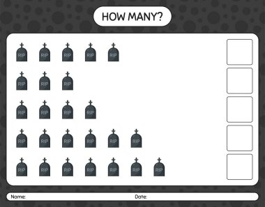 Mezar taşıyla kaç tane sayma oyunu. Anaokulu öğrencilerinin çalışma listesi, çocukların faaliyet listesi.