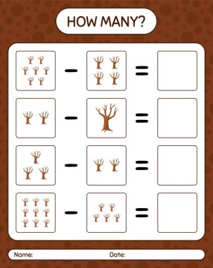 Ağacın kaç tane sayma oyunu var? Anaokulu öğrencilerinin çalışma listesi, çocukların faaliyet listesi.