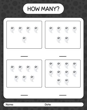 Hayaletlerle kaç tane sayma oyunu var? Anaokulu öğrencilerinin çalışma listesi, çocukların faaliyet listesi.