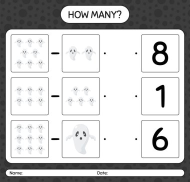 Hayaletlerle kaç tane sayma oyunu var? Anaokulu öğrencilerinin çalışma listesi, çocukların faaliyet listesi.