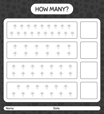 Hayaletlerle kaç tane sayma oyunu var? Anaokulu öğrencilerinin çalışma listesi, çocukların faaliyet listesi.