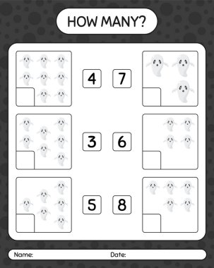 Hayaletlerle kaç tane sayma oyunu var? Anaokulu öğrencilerinin çalışma listesi, çocukların faaliyet listesi.
