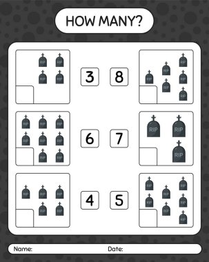 Mezar taşıyla kaç tane sayma oyunu. Anaokulu öğrencilerinin çalışma listesi, çocukların faaliyet listesi.