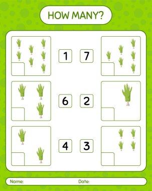 Zombi eliyle kaç tane sayma oyunu. Anaokulu öğrencilerinin çalışma listesi, çocukların faaliyet listesi.