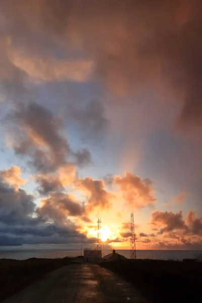 Сонячний Схід Над Північним Морем Від Флемборо — стокове фото