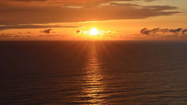 Salida Del Sol Sobre Mar Del Norte Costa Yorkshire —  Fotos de Stock
