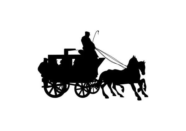 Carruaje de caballo — Vector de stock