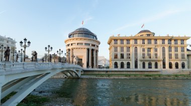 Şehir merkezindeki Skopje, Makedonya