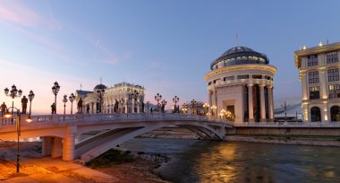 Şehir merkezindeki Skopje, Makedonya