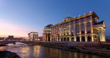 Şehir merkezindeki Skopje, Makedonya