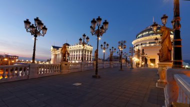 Şehir merkezindeki Skopje, Makedonya