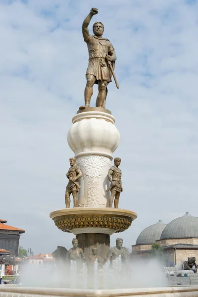 Statue of Alexander the Great in downtown of Skopje, Macedonia — Stok fotoğraf