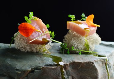 Yemek, güzel taze çiğ ahi tuna balığı