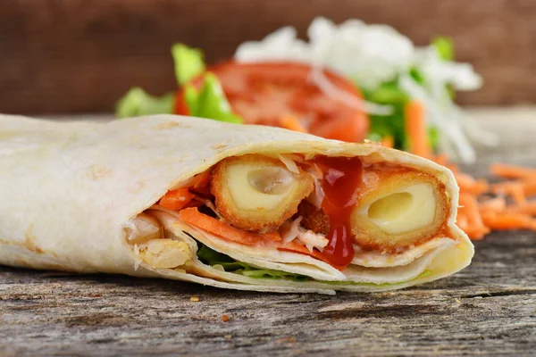 Veggie Mozzarella Fingers Wrap — Stock Photo, Image