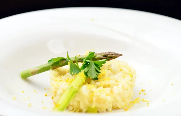 Risotto Vegetarian Sparanghel Brânză Parmezan fotografii de stoc fără drepturi de autor