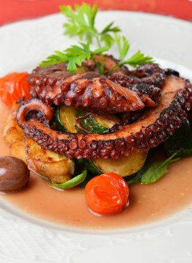 Fresh grilled octopus clipart
