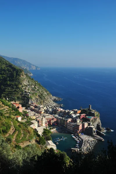 Δείτε πάνω από το χωριό Cinque Terre — Φωτογραφία Αρχείου