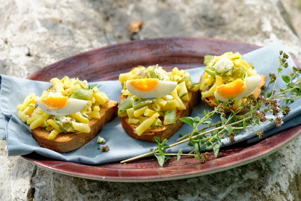 Bruschetta con frijoles — Foto de Stock