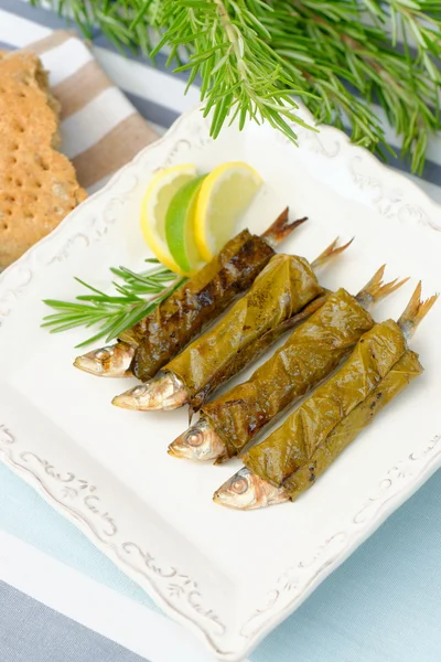 Grillade sardiner fisk — Stockfoto